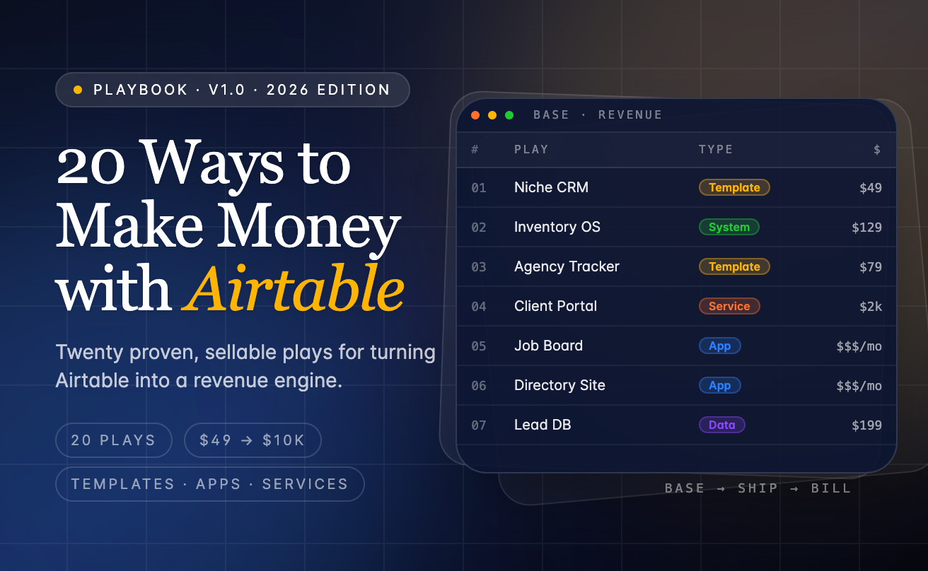 20 Ways to make money with Airtable